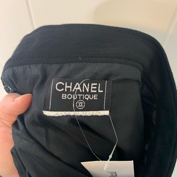 Chanel Vintage Pencil Skirt Black Size 6 - Picture 8 of 9